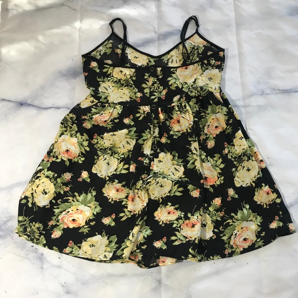 Kimchi Blue Coco Loco Black & Yellow Floral Romper - Picture 7 of 8